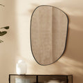 Bertlinde Asymmetrical Stainless Steel Framed Wall Mirror